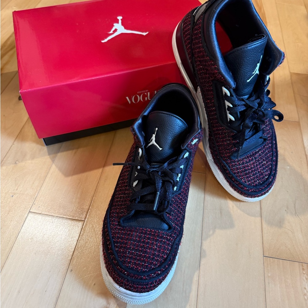 LTD Edition Vouge AWOK Air Jordan 3 Black and Red Sneakers